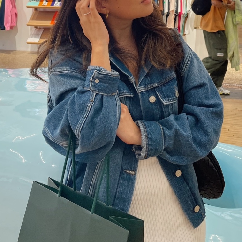 All Saints Women's Blue Jean Denim Jacket